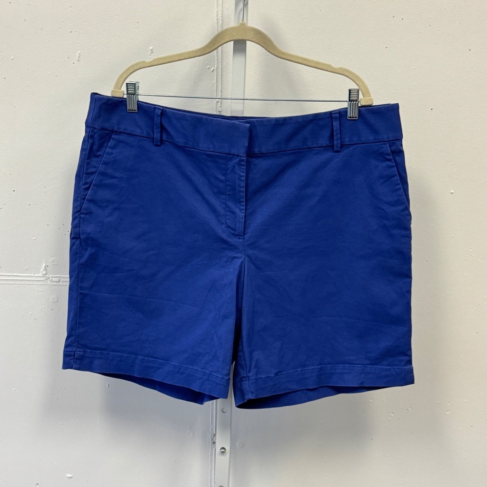 LOFT The Riviera Short Womens 16 Periwinkle Chino Cotton Stretch Twill Summer
